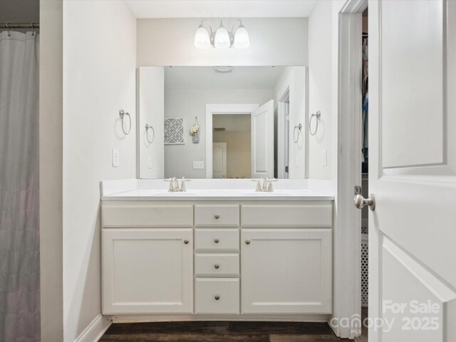 429 Summer Ridge Dr, Stanley, NC 28164 - bathroom featuring double vanity and baseboards