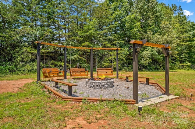 2229 Old Wilkesboro Rd, Statesville, NC 28625 - view of yard with an outdoor fire pit