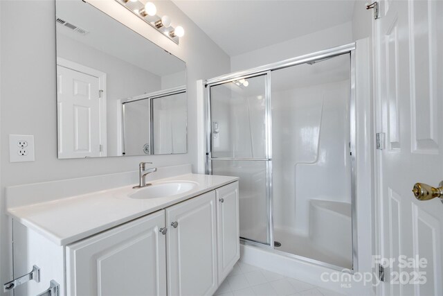 14053 Queens Harbor Rd, Charlotte, NC 28278 - full bathroom featuring vanity and a stall shower