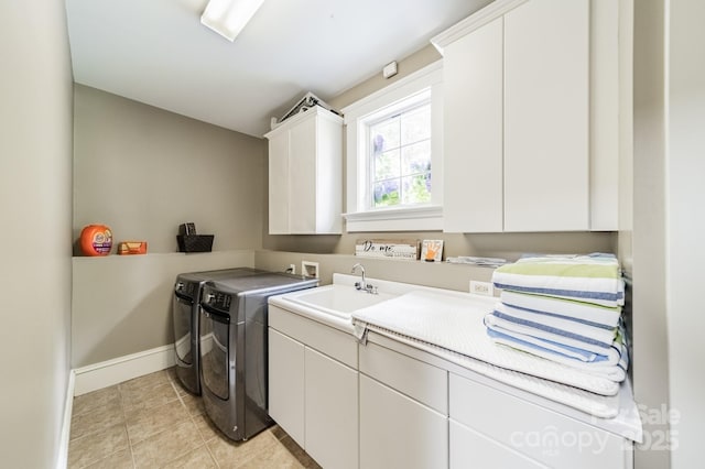 3587 Ridgetop Rd, Sherrills Ford, NC 28673 - laundry room featuring cabinet space, washer and dryer, and light tile patterned floors