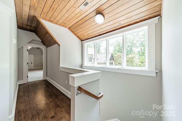 3587 Ridgetop Rd, Sherrills Ford, NC 28673 - bonus room with wooden ceiling, vaulted ceiling, plenty of natural light, and dark wood-style floors