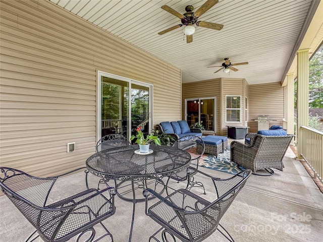 106 Pier Point Dr, Stony Point, NC 28678 - view of patio with ceiling fan and outdoor lounge area