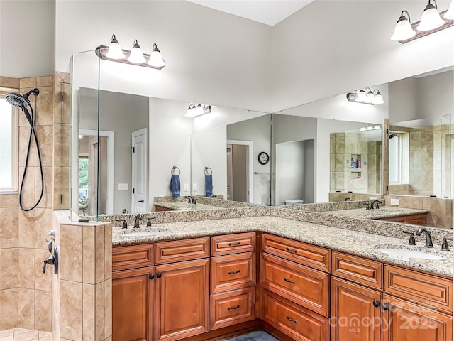 106 Pier Point Dr, Stony Point, NC 28678 - full bathroom with a tile shower and double vanity