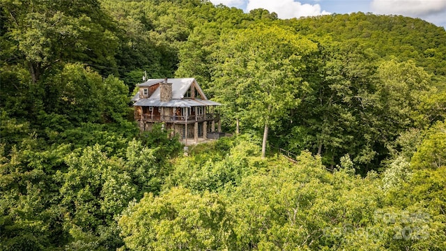 1145 Eagles Roost Rd, Bryson City, NC 28713 - view from above of property with a forest