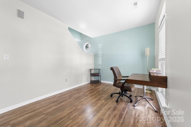 5104 Timbertop Ln, Charlotte, NC 28215 - home office featuring wood finished floors and baseboards