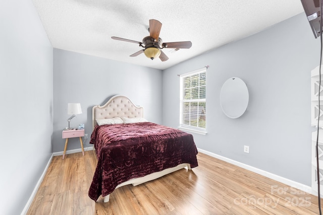 5104 Timbertop Ln, Charlotte, NC 28215 - bedroom with wood finished floors, a textured ceiling, and ceiling fan