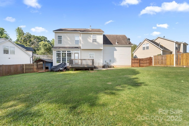 5104 Timbertop Ln, Charlotte, NC 28215 - rear view of property featuring a fenced backyard and a wooden deck