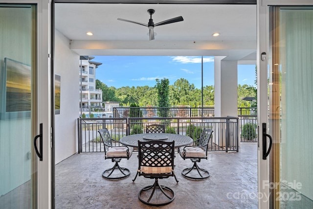 19329 Watermark Dr Unit 422, Cornelius, NC 28031 - balcony with a ceiling fan and outdoor dining space