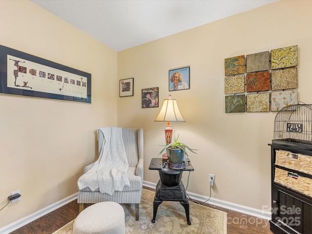 13600 Seastone Ln, Pineville, NC 28134 - sitting room featuring baseboards and wood finished floors