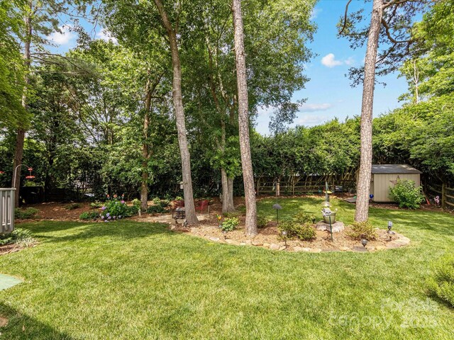 13600 Seastone Ln, Pineville, NC 28134 - view of yard with a shed and view of scattered trees