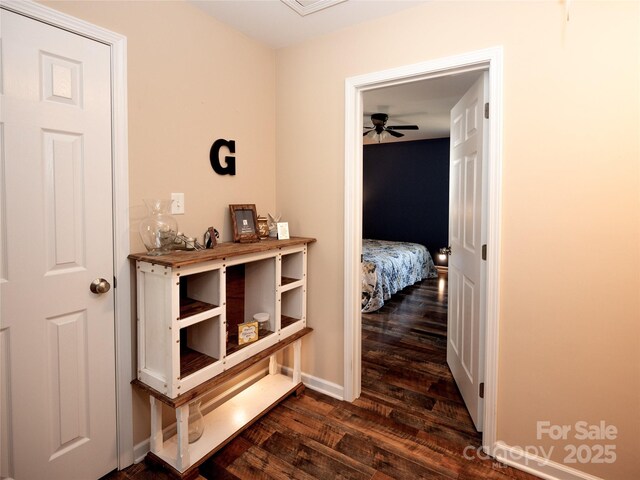 3330 Clinzo Feemster Rd, Hickory Grove, SC 29717 - corridor with dark wood-style floors and baseboards