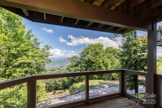114 Slickrock Rd Unit C/3, Burnsville, NC 28714 - wooden deck featuring a mountain view