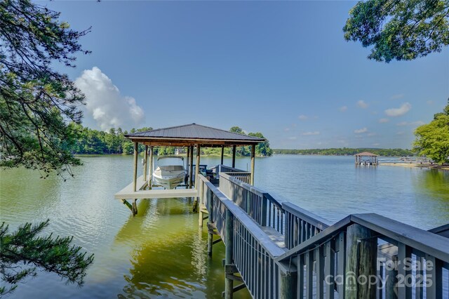 18205 Royal Oak Rd, Charlotte, NC 28278 - dock with a water view and boat lift