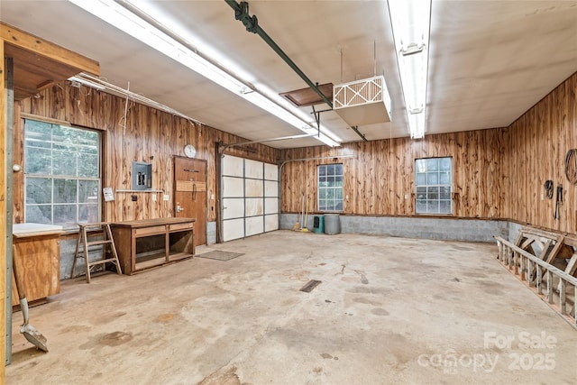 3985 Well Rd, Mint Hill, NC 28227 - garage with electric panel and wooden walls