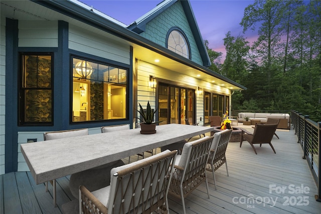 231 Bible School Rd, Lake Lure, NC 28746 - wooden deck featuring an outdoor hangout area