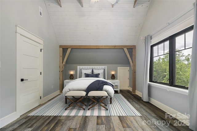 231 Bible School Rd, Lake Lure, NC 28746 - bedroom featuring lofted ceiling, wood finished floors, and baseboards