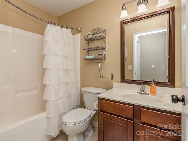 7700 Antique Cir, Waxhaw, NC 28173 - bathroom featuring vanity, shower / tub combo with curtain, and tile patterned flooring