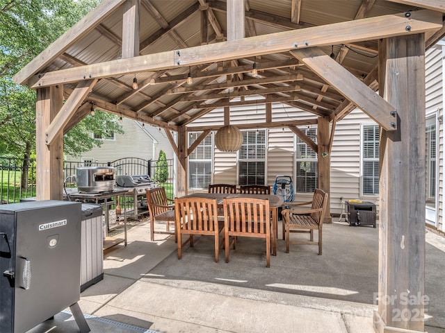 7700 Antique Cir, Waxhaw, NC 28173 - view of patio featuring a gazebo and outdoor dining space