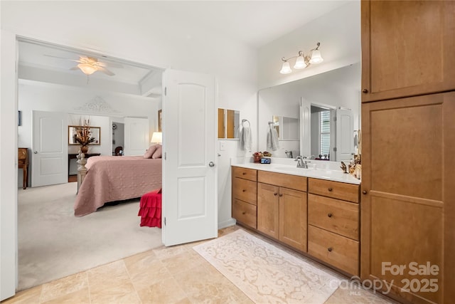2399 Ashbourne Pl SE, Concord, NC 28025 - ensuite bathroom with vanity and a ceiling fan
