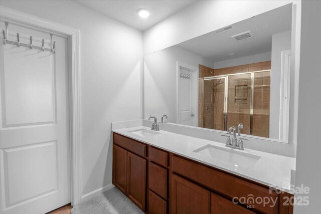 11965 Hambright Rd, Huntersville, NC 28078 - full bath with double vanity and a shower stall