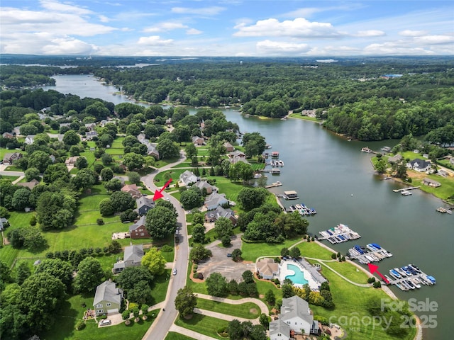 162 Castles Gate Dr, Mooresville, NC 28117 - drone / aerial view of a large body of water and a heavily wooded area