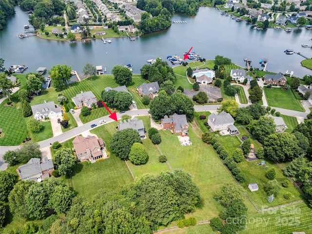 162 Castles Gate Dr, Mooresville, NC 28117 - aerial perspective of suburban area featuring a large body of water