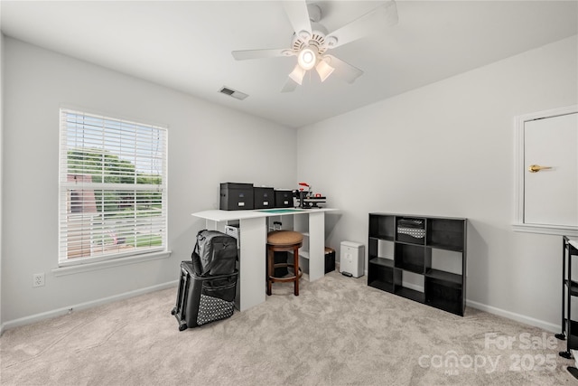 162 Castles Gate Dr, Mooresville, NC 28117 - carpeted office space with ceiling fan and baseboards