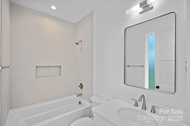 209 Keswick Ave, Charlotte, NC 28206 - full bath featuring shower / bath combination, vanity, and recessed lighting