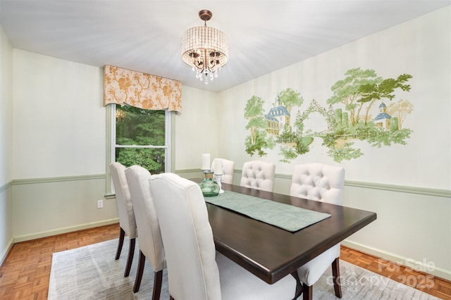1925 Montclair Ave, Gastonia, NC 28054 - dining space featuring baseboards and a chandelier