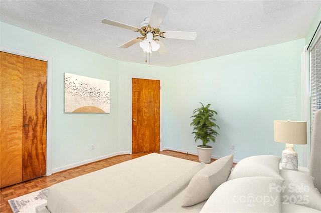 1925 Montclair Ave, Gastonia, NC 28054 - bedroom with baseboards and a ceiling fan