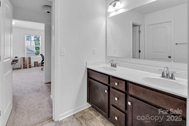 171 Old Harbor Dr, Mount Gilead, NC 27306 - full bathroom featuring double vanity and baseboards