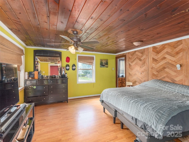 157 Evergreen Cir, Waynesville, NC 28786 - bedroom featuring wooden ceiling, wood finished floors, and crown molding