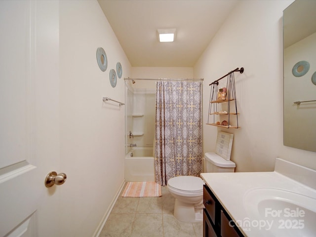 5121 Arbordale Way, Mount Holly, NC 28120 - full bath with vanity, shower / bath combo with shower curtain, and tile patterned flooring