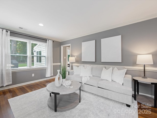 9908 Park Springs Ct, Charlotte, NC 28210 - living area featuring ornamental molding and wood finished floors