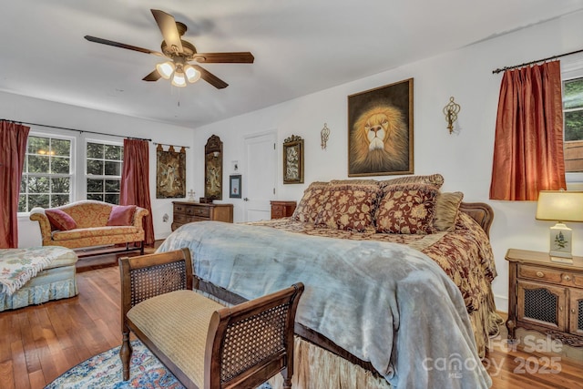 60 Meeks Rd, Black Mountain, NC 28711 - bedroom featuring hardwood / wood-style floors and ceiling fan
