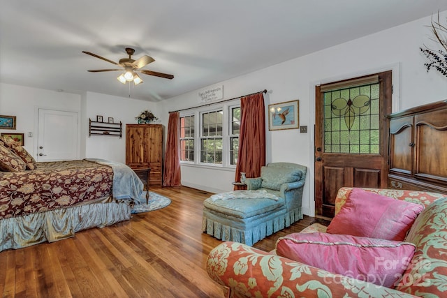 60 Meeks Rd, Black Mountain, NC 28711 - bedroom with wood finished floors and ceiling fan