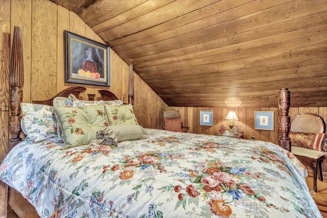 60 Meeks Rd, Black Mountain, NC 28711 - bedroom with wood ceiling, lofted ceiling, and wood walls