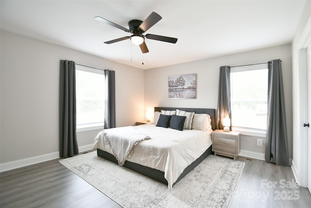 339 Brown Rd, China Grove, NC 28023 - bedroom featuring wood finished floors, multiple windows, and a ceiling fan