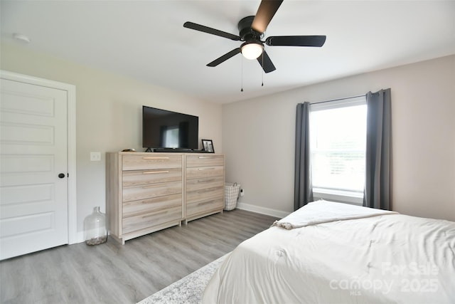 339 Brown Rd, China Grove, NC 28023 - bedroom featuring light wood-type flooring and ceiling fan