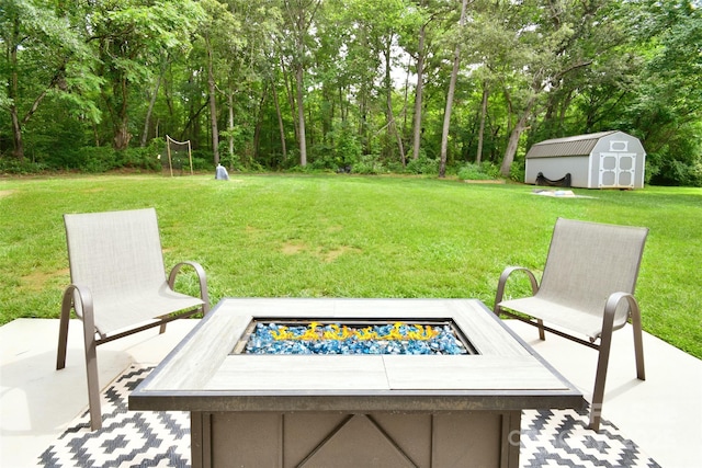 339 Brown Rd, China Grove, NC 28023 - view of patio / terrace with a fire pit and a shed