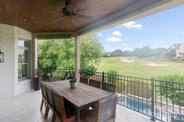 1032 Spyglass Ln, Waxhaw, NC 28173 - view of patio / terrace with view of golf course and a ceiling fan
