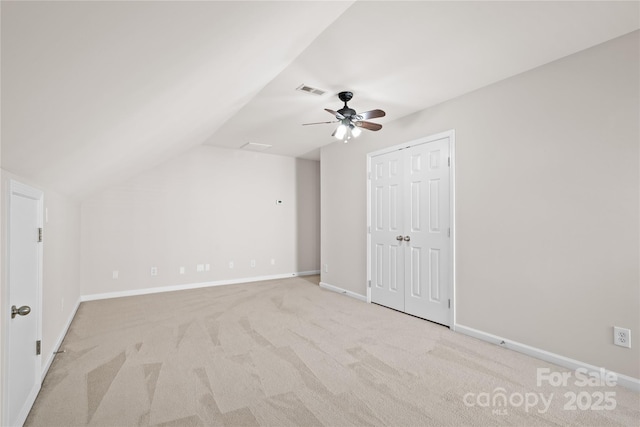 6803 Augustine Way, Charlotte, NC 28270 - additional living space with light colored carpet, ceiling fan, and vaulted ceiling