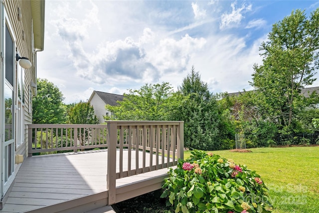 6803 Augustine Way, Charlotte, NC 28270 - wooden deck featuring a yard