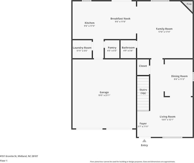 4151 Granite St, Midland, NC 28107 - view of floor plan / room layout