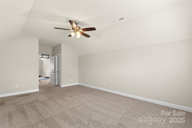 1830 Alden Oaks Ln, Charlotte, NC 28270 - additional living space featuring vaulted ceiling, a ceiling fan, and carpet