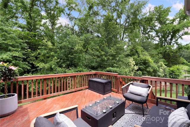 1830 Alden Oaks Ln, Charlotte, NC 28270 - wooden deck with a fire pit