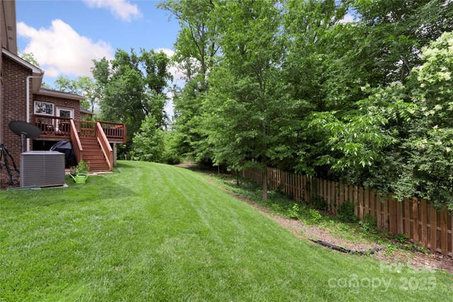 1830 Alden Oaks Ln, Charlotte, NC 28270 - view of yard featuring stairway and a deck