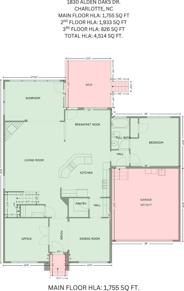 1830 Alden Oaks Ln, Charlotte, NC 28270 - view of room layout