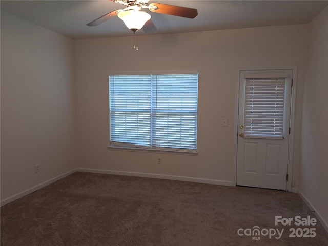 8838 Wandering Creek Way, Charlotte, NC 28227 - carpeted empty room featuring ceiling fan and baseboards