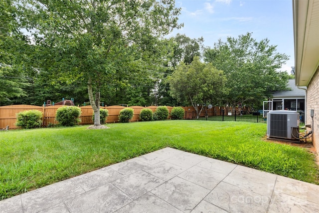 5707 Sustar Dr, Monroe, NC 28110 - fenced backyard featuring a patio
